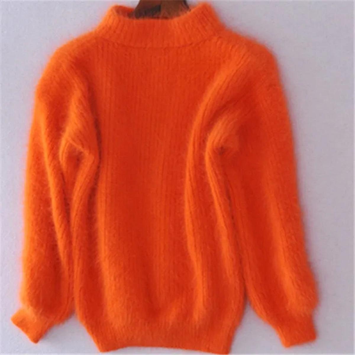 Pull en angora doux décontracté pour femme