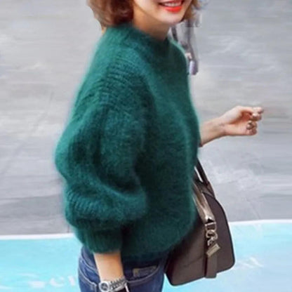 Pull en angora doux décontracté pour femme