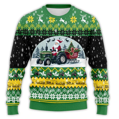 Pull de Noël motif tracteur – Pull confortable pour homme