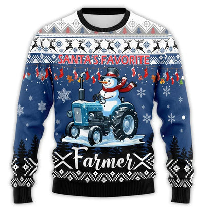 Pull de Noël motif tracteur – Pull confortable pour homme