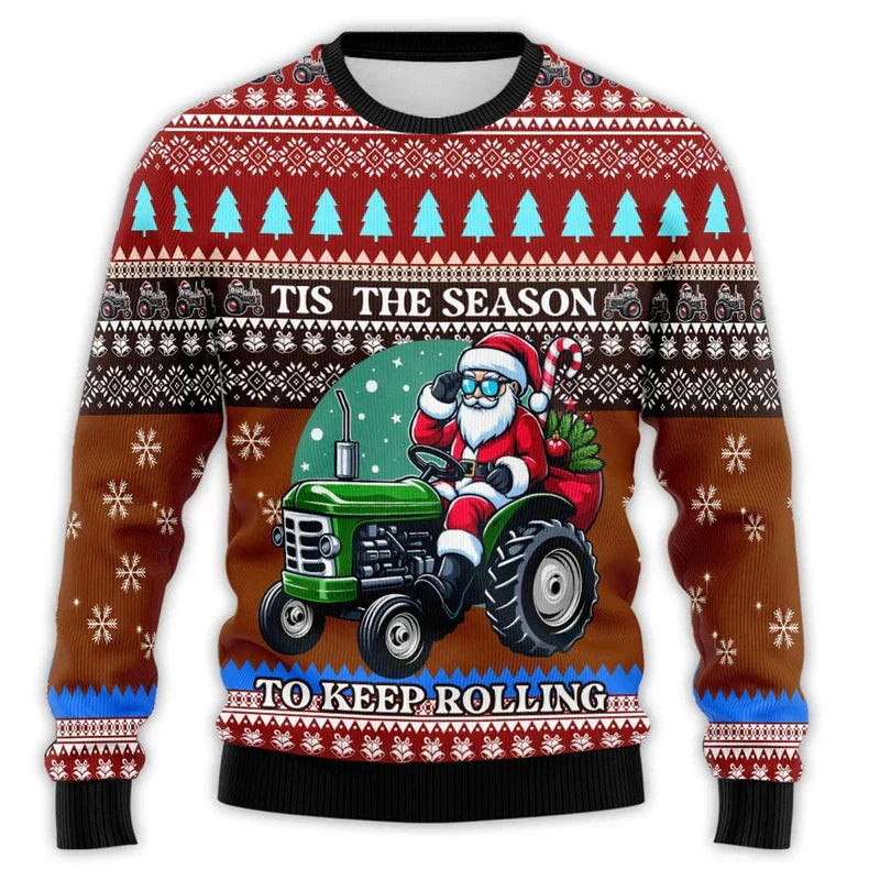 Pull de Noël motif tracteur – Pull confortable pour homme