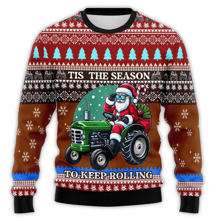 Pull de Noël motif tracteur – Pull confortable pour homme