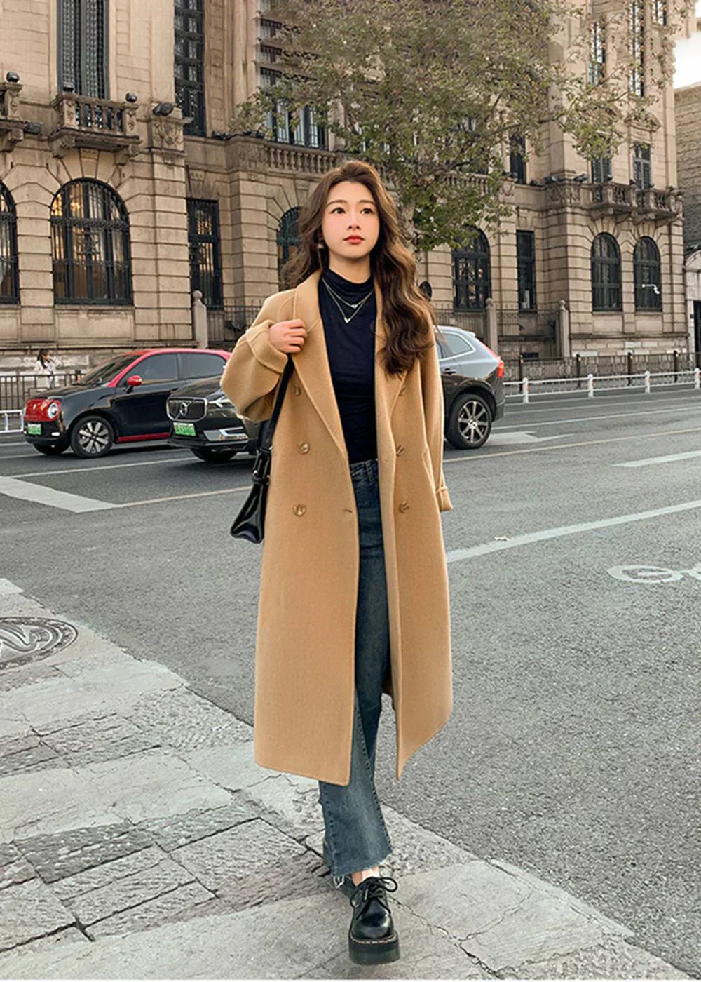 Manteau en laine stylé pour femme hiver