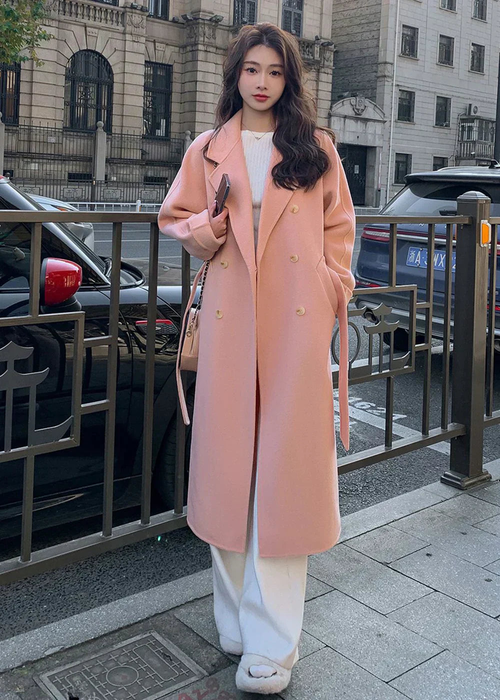 Manteau en laine stylé pour femme hiver