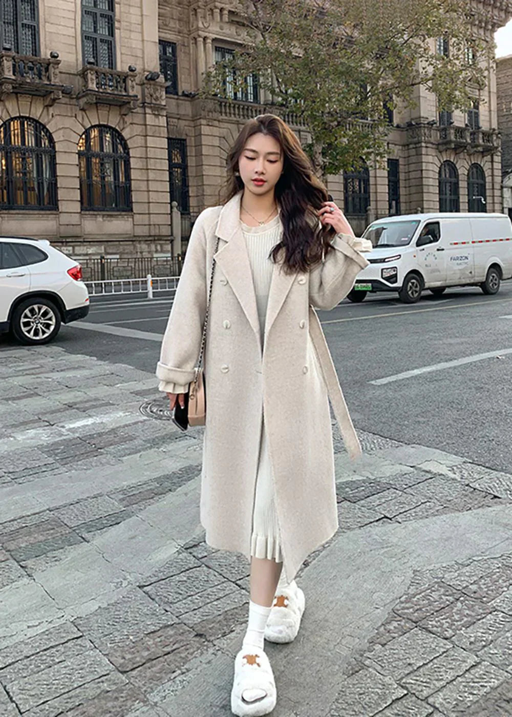 Manteau en laine stylé pour femme hiver