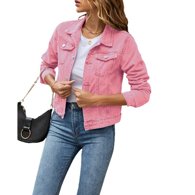 Veste en jean femme, coton chaud d'automne