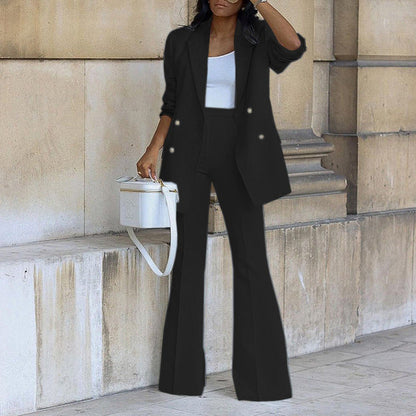 Ensemble deux pièces blazer et pantalon élégant pour femme