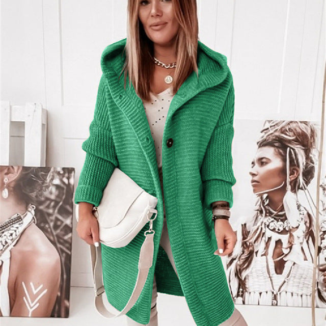 Veste d'hiver douillette Cardigan à manches longues avec boutons