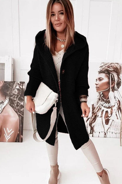Veste d'hiver douillette Cardigan à manches longues avec boutons