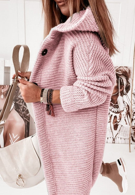 Veste d'hiver douillette Cardigan à manches longues avec boutons