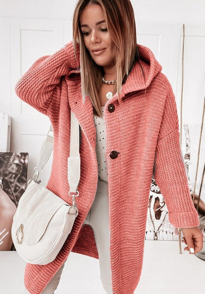 Veste d'hiver douillette Cardigan à manches longues avec boutons