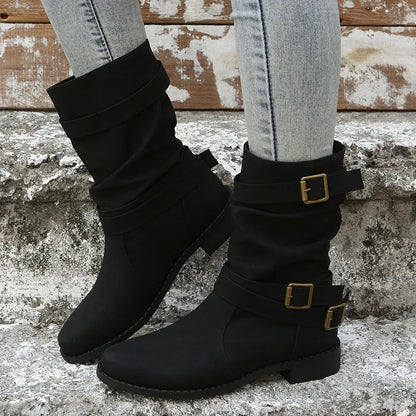 Bottes élégantes hauteur genou style rétro