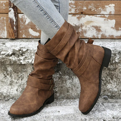 Bottes élégantes hauteur genou style rétro