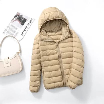 Doudoune chaude, capuche, fermeture éclair, imperméable