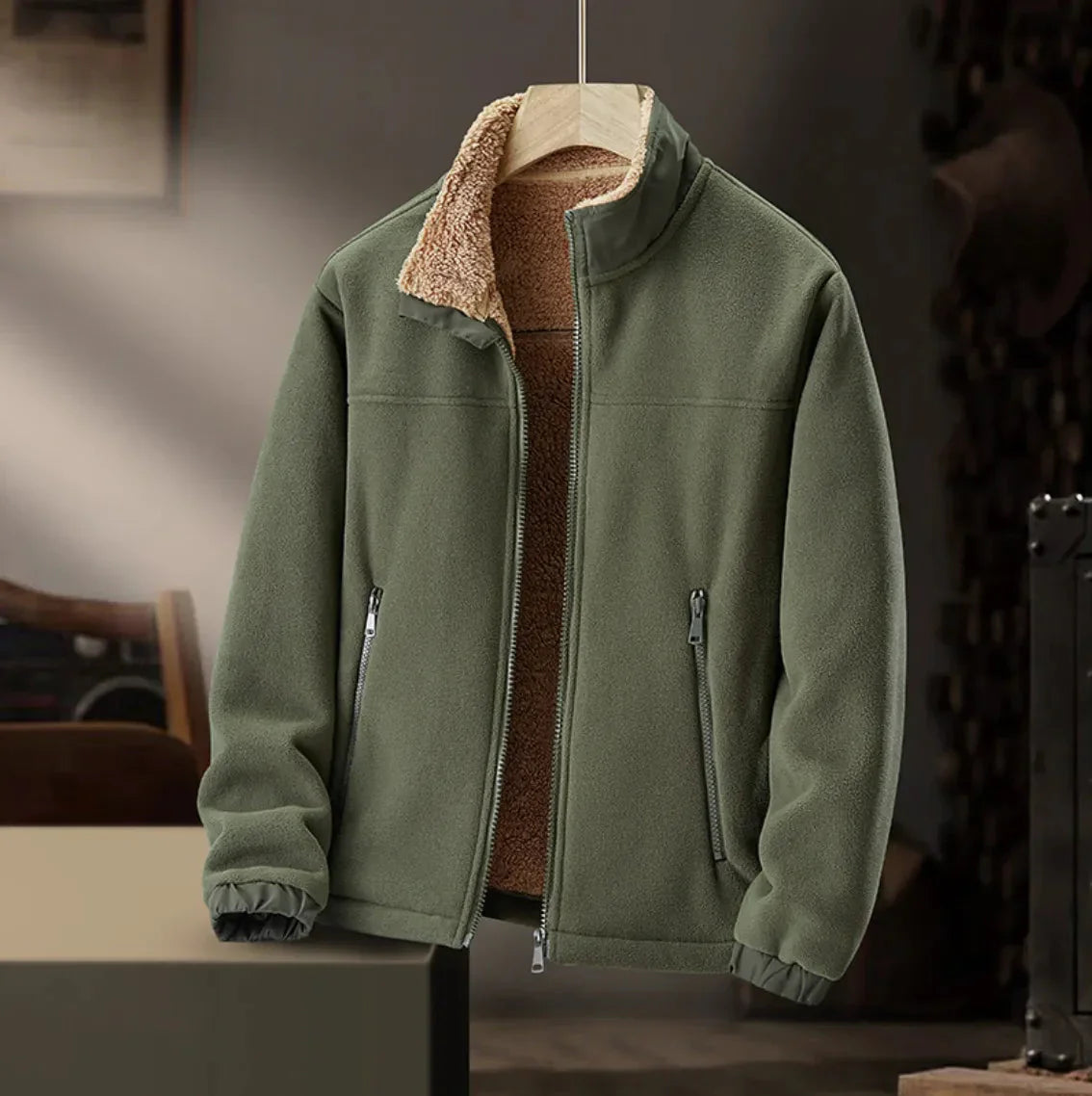 Veste polaire douce avec doublure sherpa