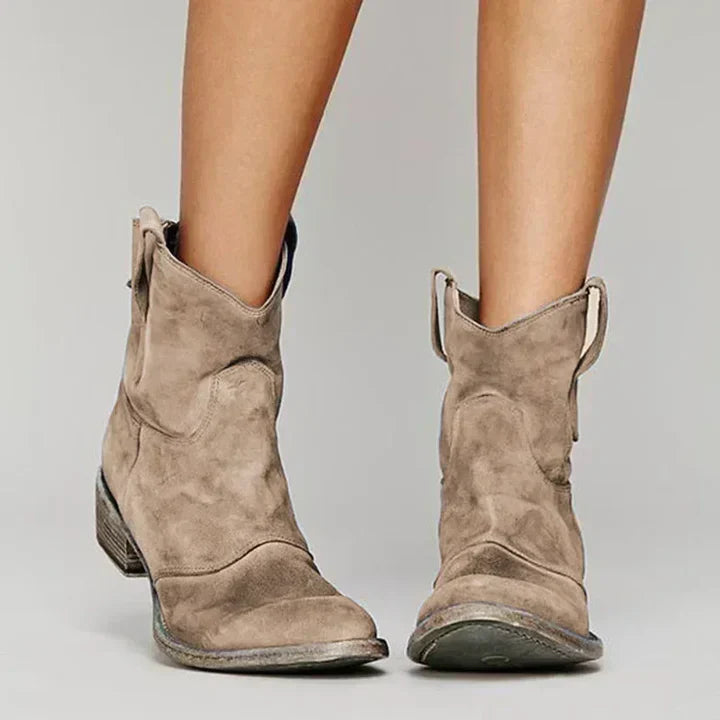 Bottes western en cuir pour femme, look vintage