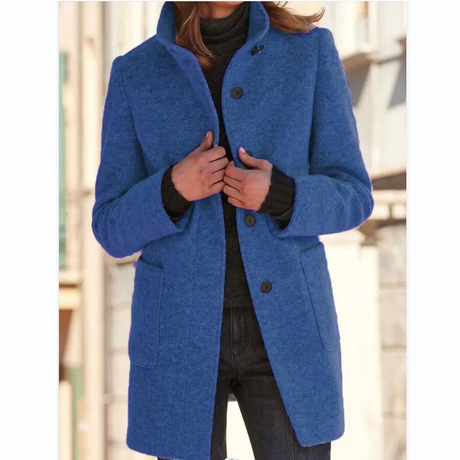 Élégant manteau en laine sur mesure pour femme
