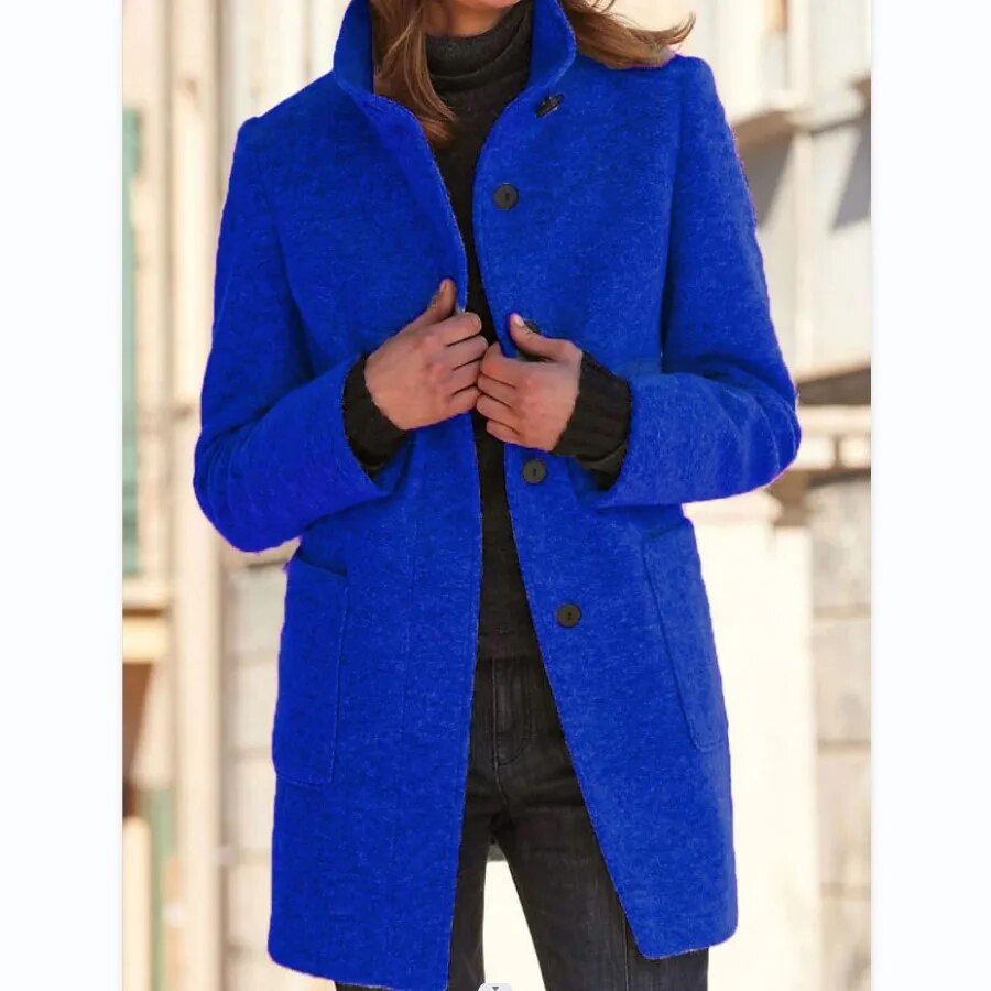 Élégant manteau en laine sur mesure pour femme