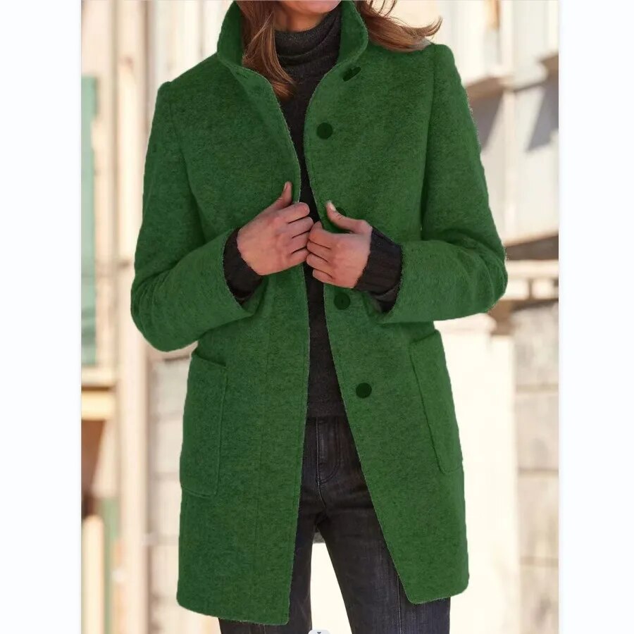 Élégant manteau en laine sur mesure pour femme