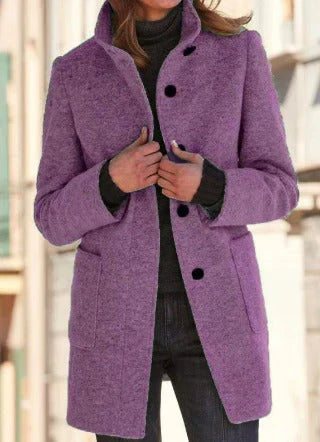 Élégant manteau en laine pour femme design classique