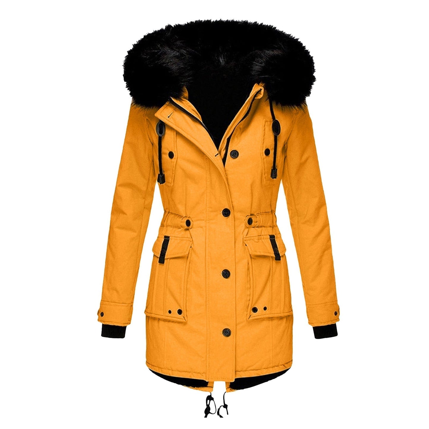 Manteau d'hiver stylé avec capuche et taille