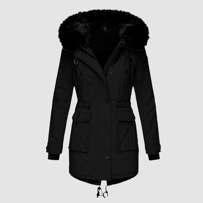 Manteau d'hiver stylé avec capuche et taille