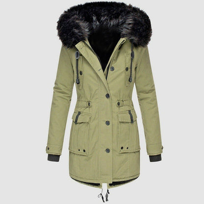 Manteau d'hiver stylé avec capuche et taille