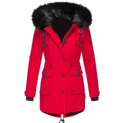 Manteau d'hiver stylé avec capuche et taille