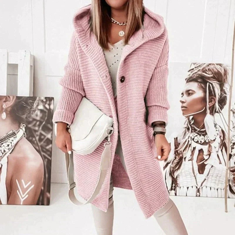 Cardigan douillet à capuche Ample