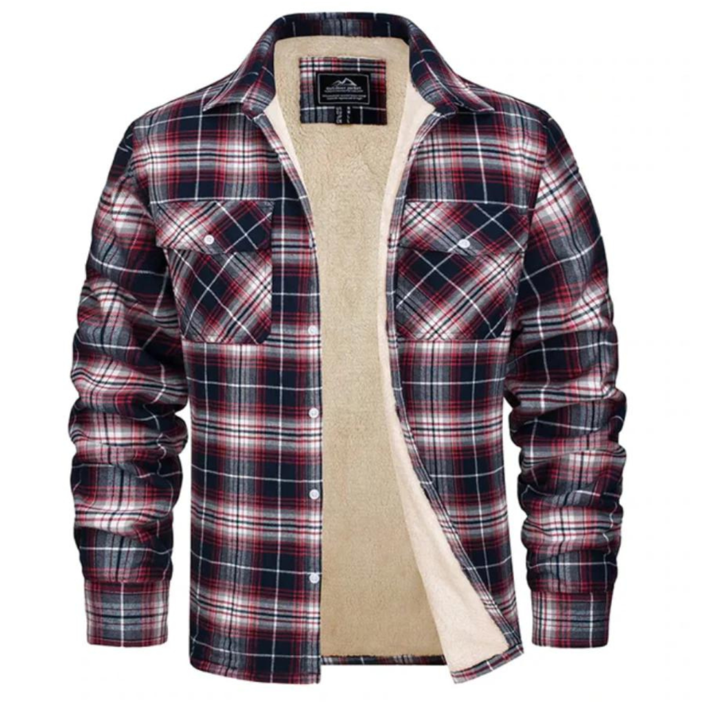 Manteau à carreaux élégant avec intérieur polaire doux