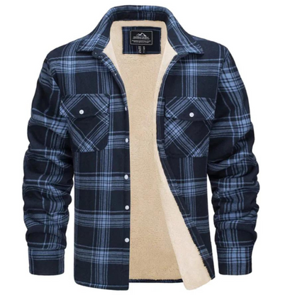Manteau à carreaux élégant avec intérieur polaire doux