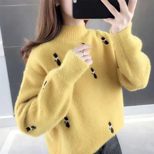 Sous-pull doux et duveteux pour femme