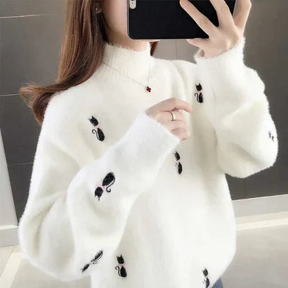 Weicher Damen Rollkragenpullover Flauschig - IdealeKleiden