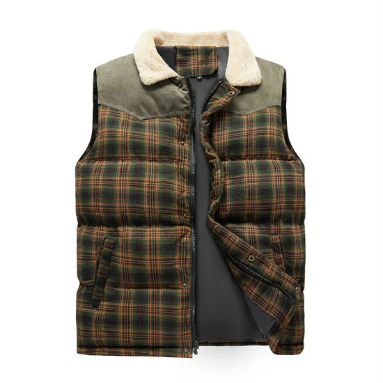 Gilet en cuir pour homme, style randonnée
