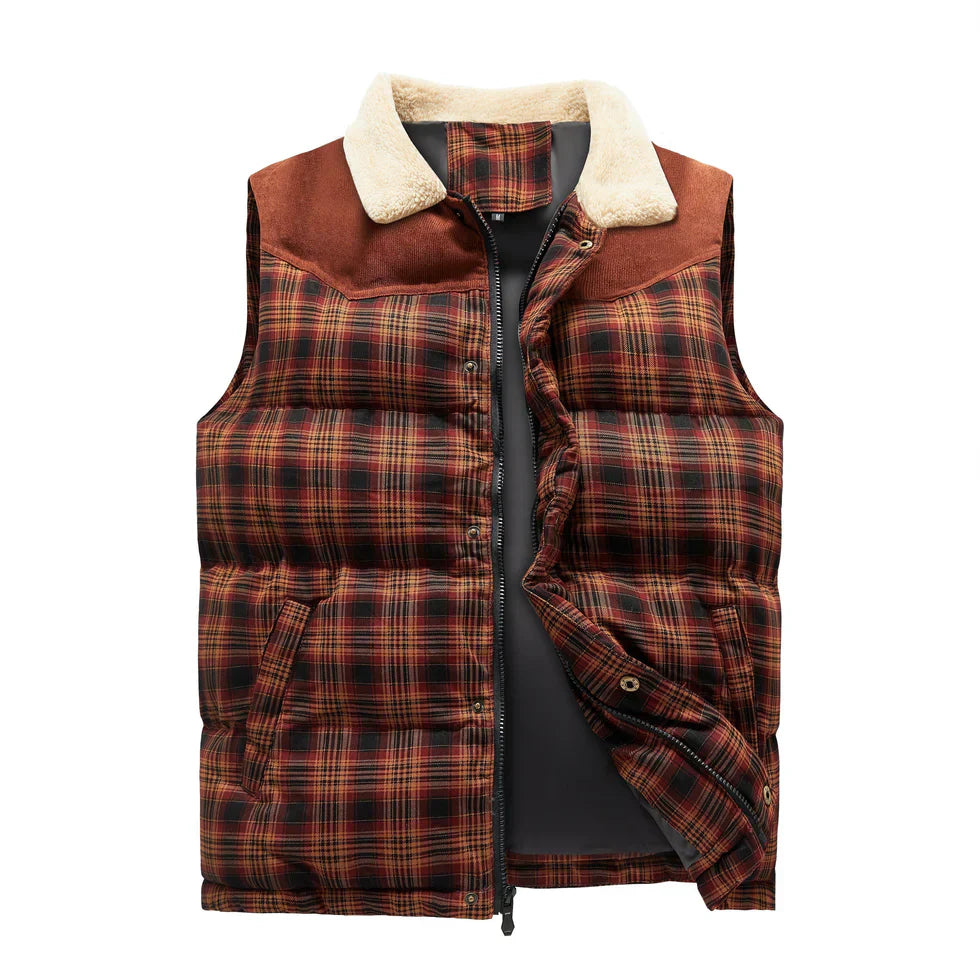 Gilet en cuir pour homme, style randonnée