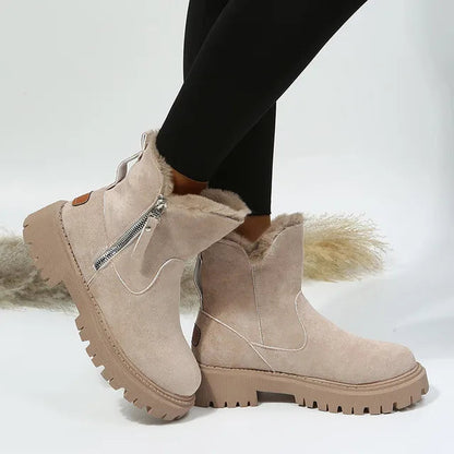 Weiche Samt Stiefel Damen Warm & Elegant - IdealeKleiden