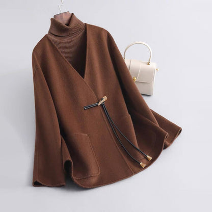 Manteau élégant pour femme en laine douce