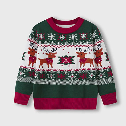 Pull-over enfant motif cerf doux et chaud