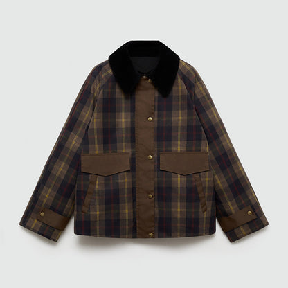 Veste femme élégante avec col en fausse fourrure douce