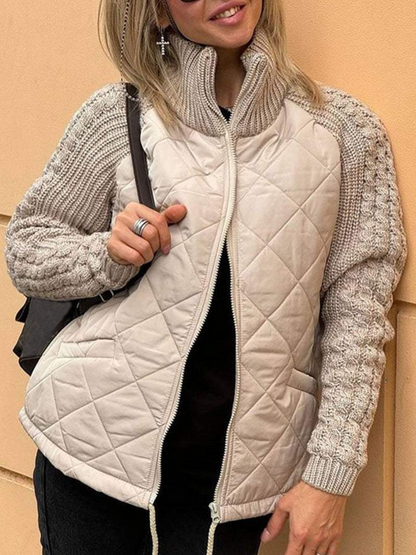 Veste d'hiver femme Tricot Fermeture éclair Chaude