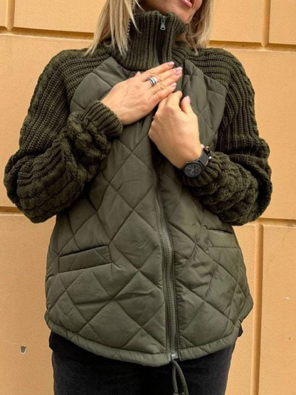 Veste d'hiver femme Tricot Fermeture éclair Chaude