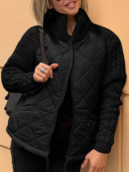 Veste d'hiver femme Tricot Fermeture éclair Chaude