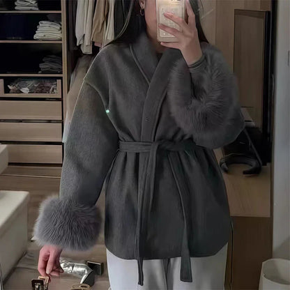 Manteau en laine pour femme moderne et élégant