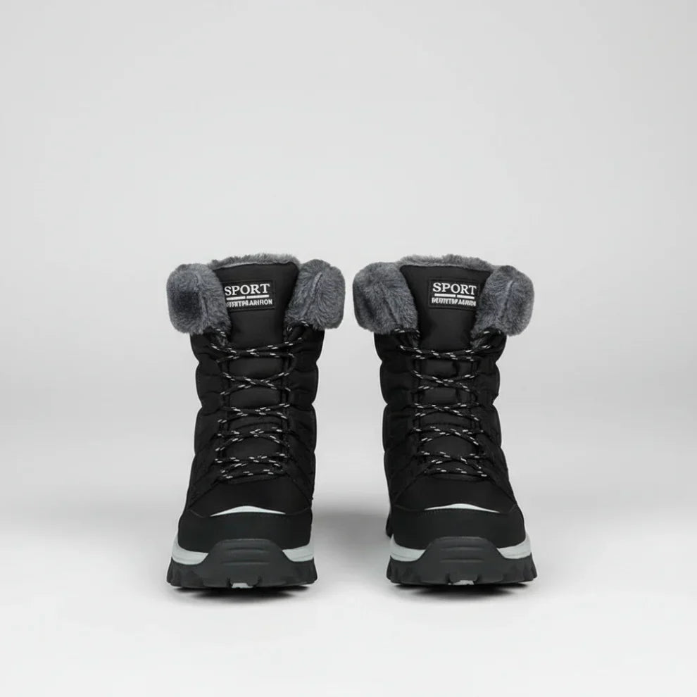 Bottes d'hiver imperméables pour femmes, doublées de fourrure, chaudes