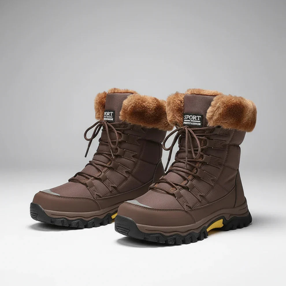 Bottes d'hiver imperméables pour femmes, doublées de fourrure, chaudes