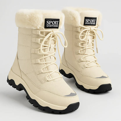 Wasserdichte Winterstiefel Damen Fell-lined Warm - IdealeKleiden