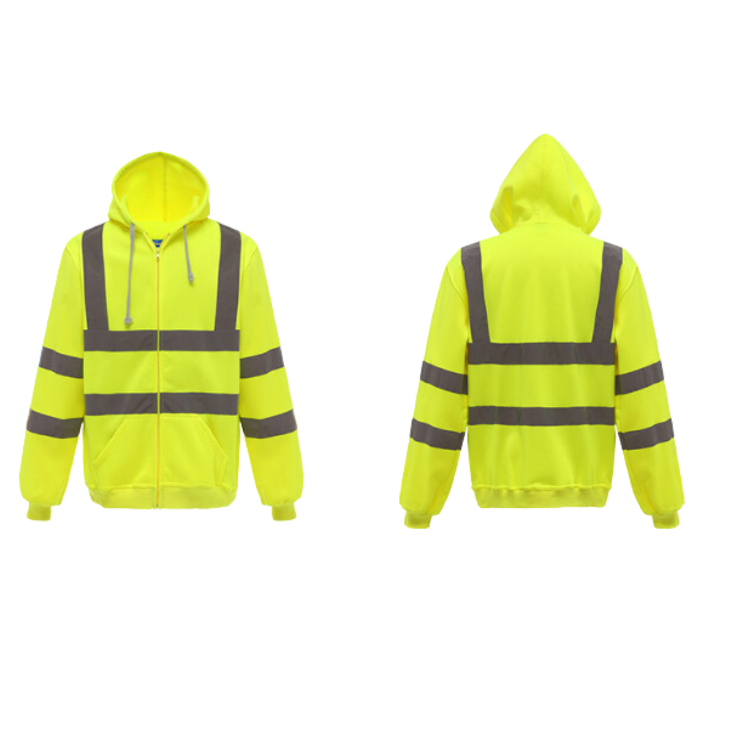 Veste de sécurité réfléchissante pour homme avec capuche