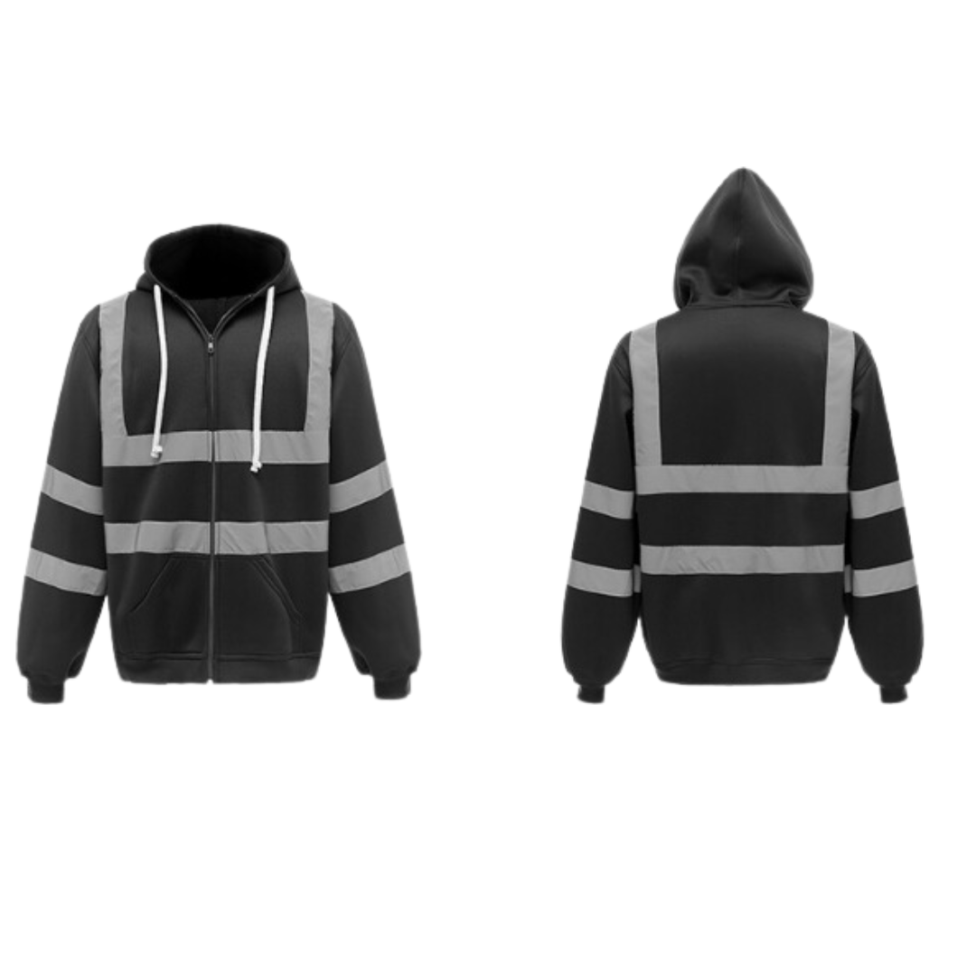 Veste de sécurité réfléchissante pour homme avec capuche