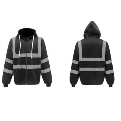 Veste de sécurité réfléchissante pour homme avec capuche