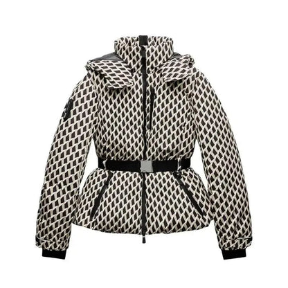 Doudoune matelassée élégante pour femme avec ceinture